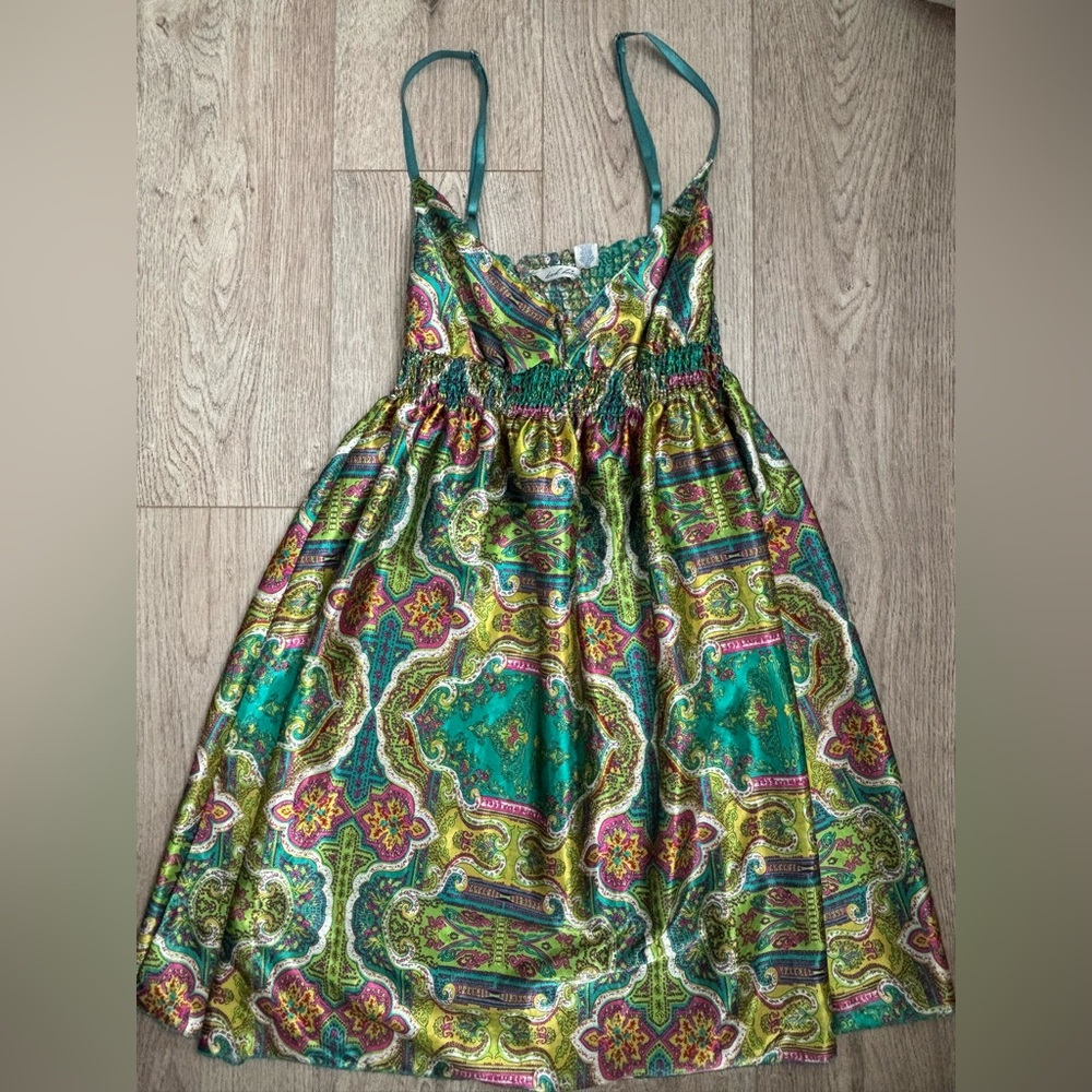 ❌SOLD-Derek Heart paisley satin dress